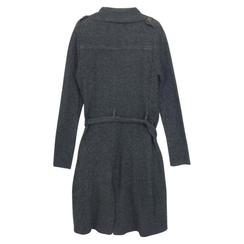 iliann loeb イリアンローブ 104-129 カシミヤアンゴラ混 ニット トレンチコート グレー系 サイズ表記無【中古】