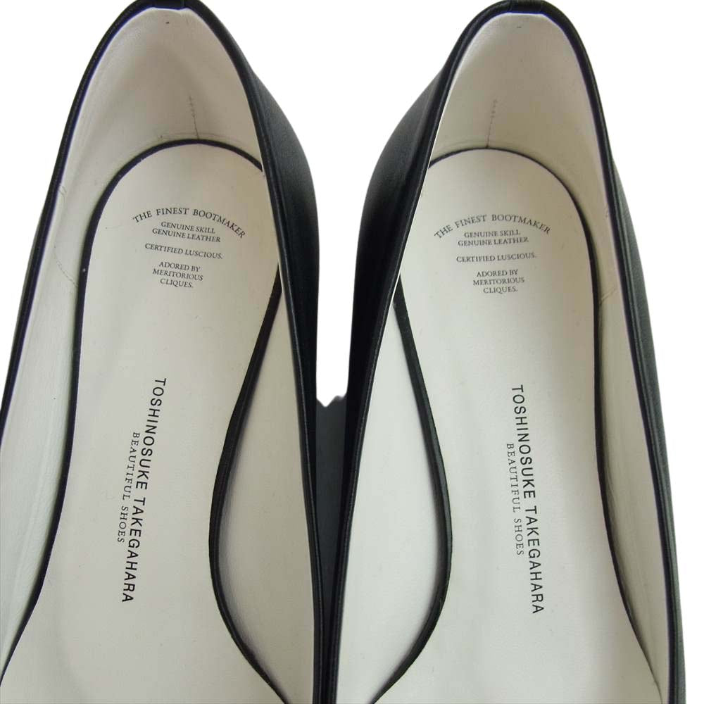トシノスケ タケガハラ BEAUTIFUL SHOES ビューティフル シューズ LOWROUNDMONOCHROME パンプス ブラック系 24㎝【美品】【中古】