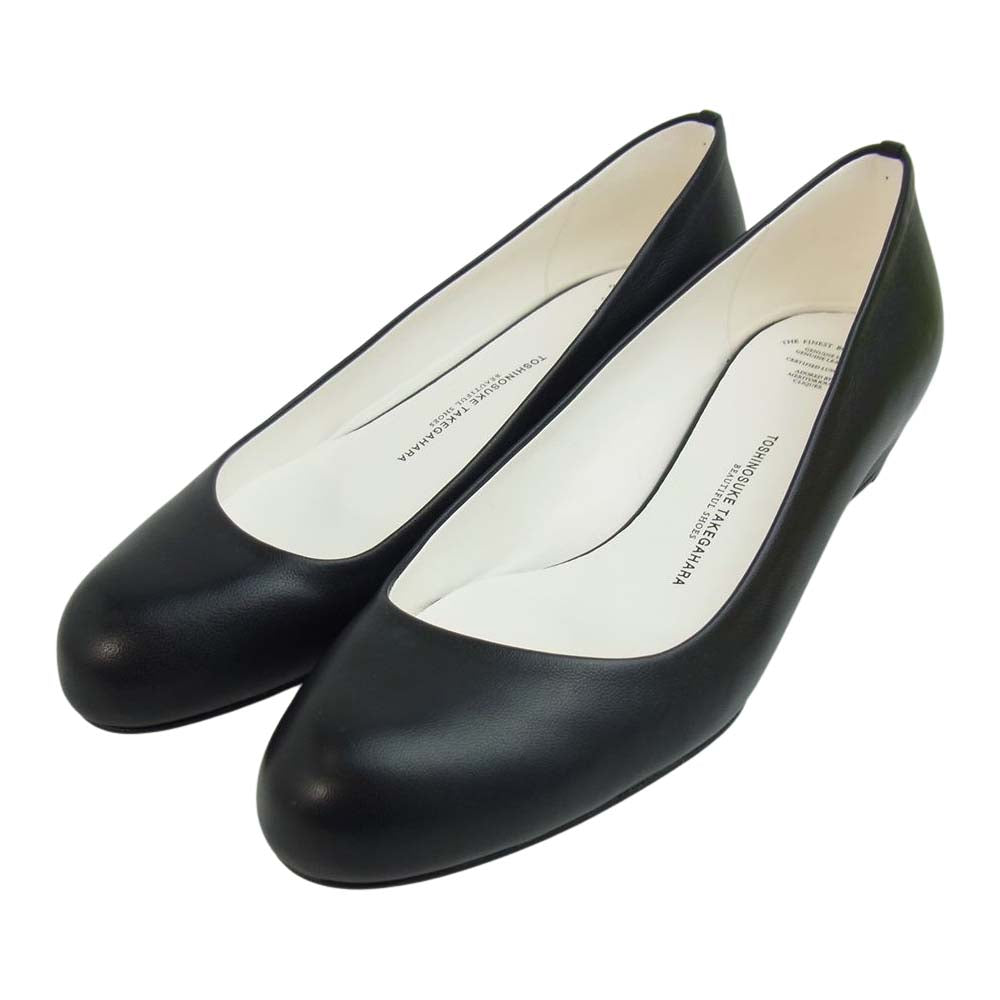 トシノスケ タケガハラ BEAUTIFUL SHOES ビューティフル シューズ LOWROUNDMONOCHROME パンプス ブラック系 23㎝【極上美品】【中古】