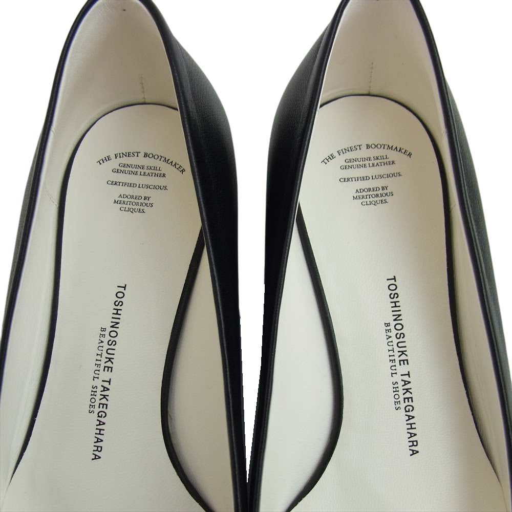 トシノスケ タケガハラ BEAUTIFUL SHOES ビューティフル シューズ LOWROUNDMONOCHROME パンプス ブラック系 23㎝【極上美品】【中古】