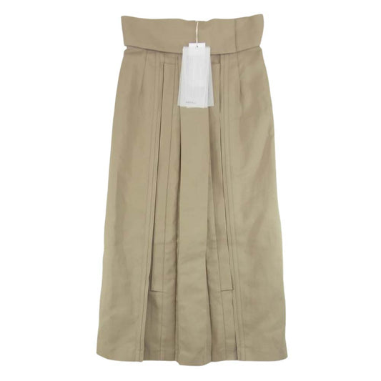 シーオール SAW13 SK101 MULTI PLEATED SKIRT マルチ プリーツ ロング スカート ベージュ系 38【新古品】【未使用】【中古】
