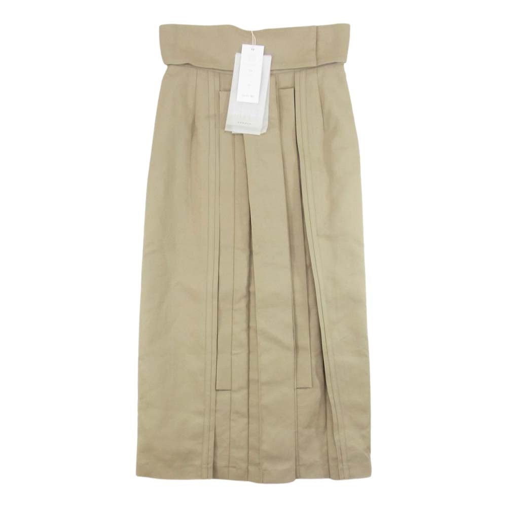 シーオール SAW13 SK101 MULTI PLEATED SKIRT マルチ プリーツ ロング スカート ベージュ系 38【新古品】【未使用】【中古】