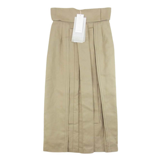 シーオール SAW13 SK101 MULTI PLEATED SKIRT マルチ プリーツ ロング スカート ベージュ系 38【新古品】【未使用】【中古】