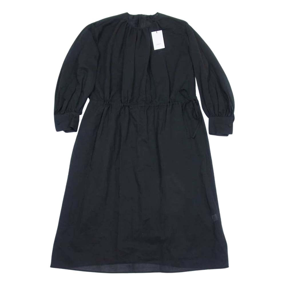 ロエフ 21SS Made in Japan LF C/L VOIL DRS コットン リネン カフタン ワンピース ブラック系 1【新古品】【未使用】【中古】