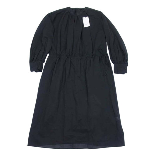 ロエフ 21SS Made in Japan LF C/L VOIL DRS コットン リネン カフタン ワンピース ブラック系 1【新古品】【未使用】【中古】