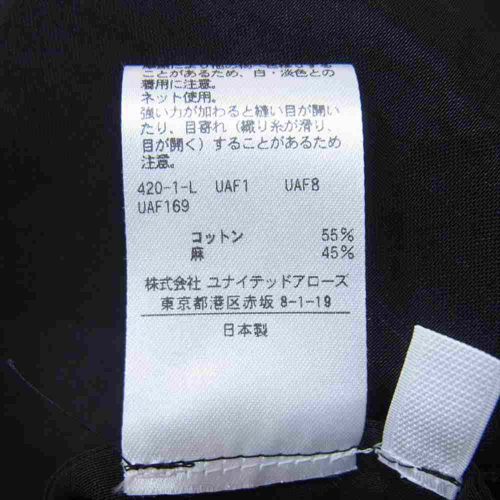 ロエフ 21SS Made in Japan LF C/L VOIL DRS コットン リネン カフタン ワンピース ブラック系 1【新古品】【未使用】【中古】