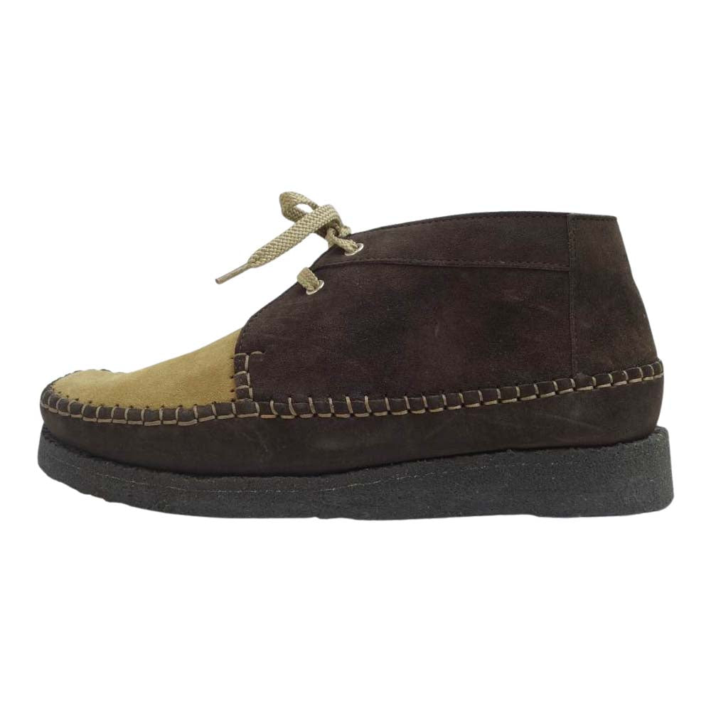 COMME des GARCONS コムデギャルソン HOMME DEUX オムドゥ PADMORE & BARNES パドモアアンドバーンズ P600 2-TONE クレープソール モカシン シューズ ブラウン系 6【極上美品】【中古】