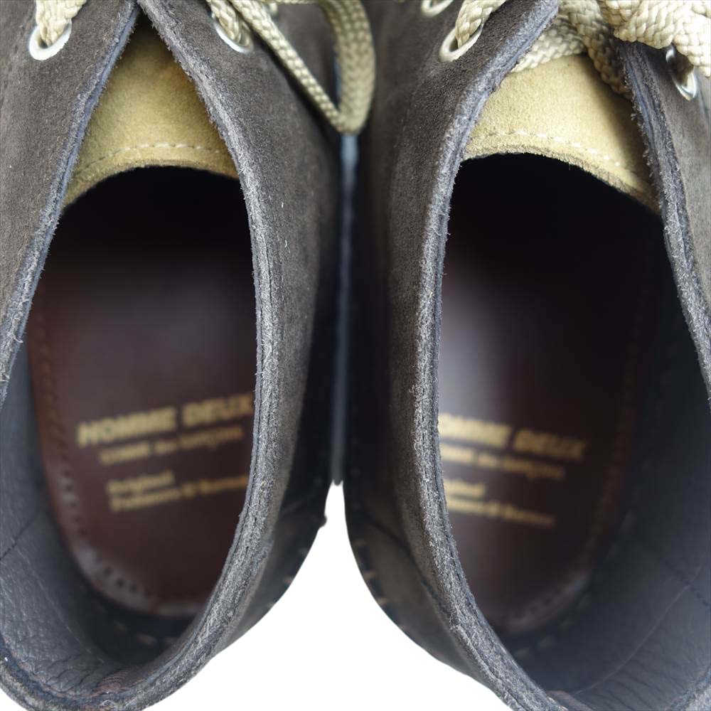 COMME des GARCONS コムデギャルソン HOMME DEUX オムドゥ PADMORE & BARNES パドモアアンドバーンズ P600 2-TONE クレープソール モカシン シューズ ブラウン系 6【極上美品】【中古】