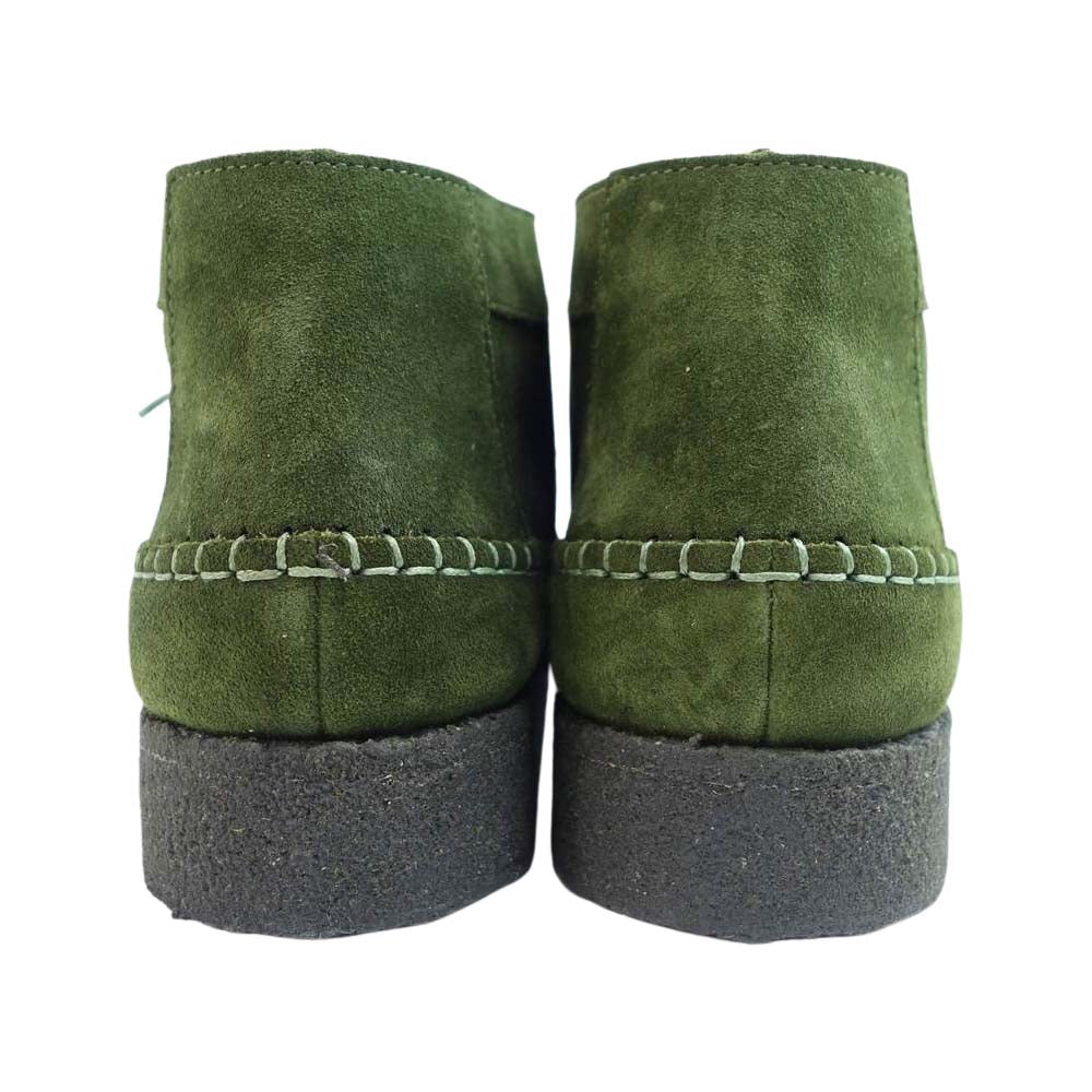 COMME des GARCONS コムデギャルソン HOMME DEUX オムドゥ PADMORE & BARNES パドモアアンドバーンズ P600 2-TONE クレープソール モカシン シューズ グリーン系 6【極上美品】【中古】