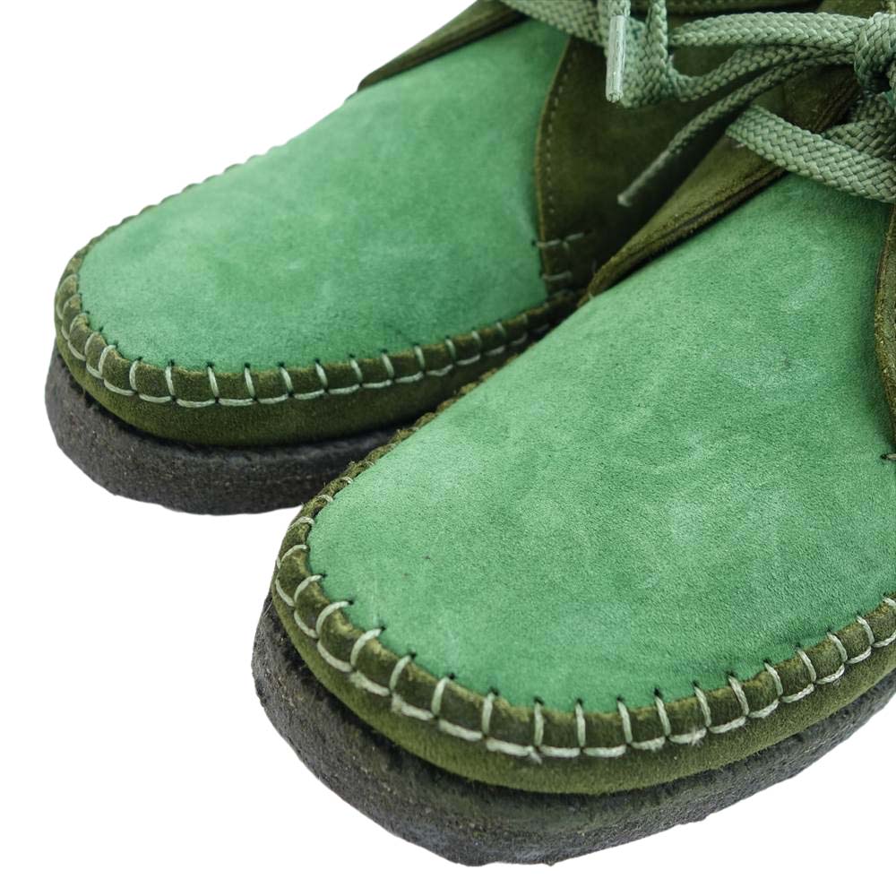 COMME des GARCONS コムデギャルソン HOMME DEUX オムドゥ PADMORE & BARNES パドモアアンドバーンズ P600 2-TONE クレープソール モカシン シューズ グリーン系 6【極上美品】【中古】