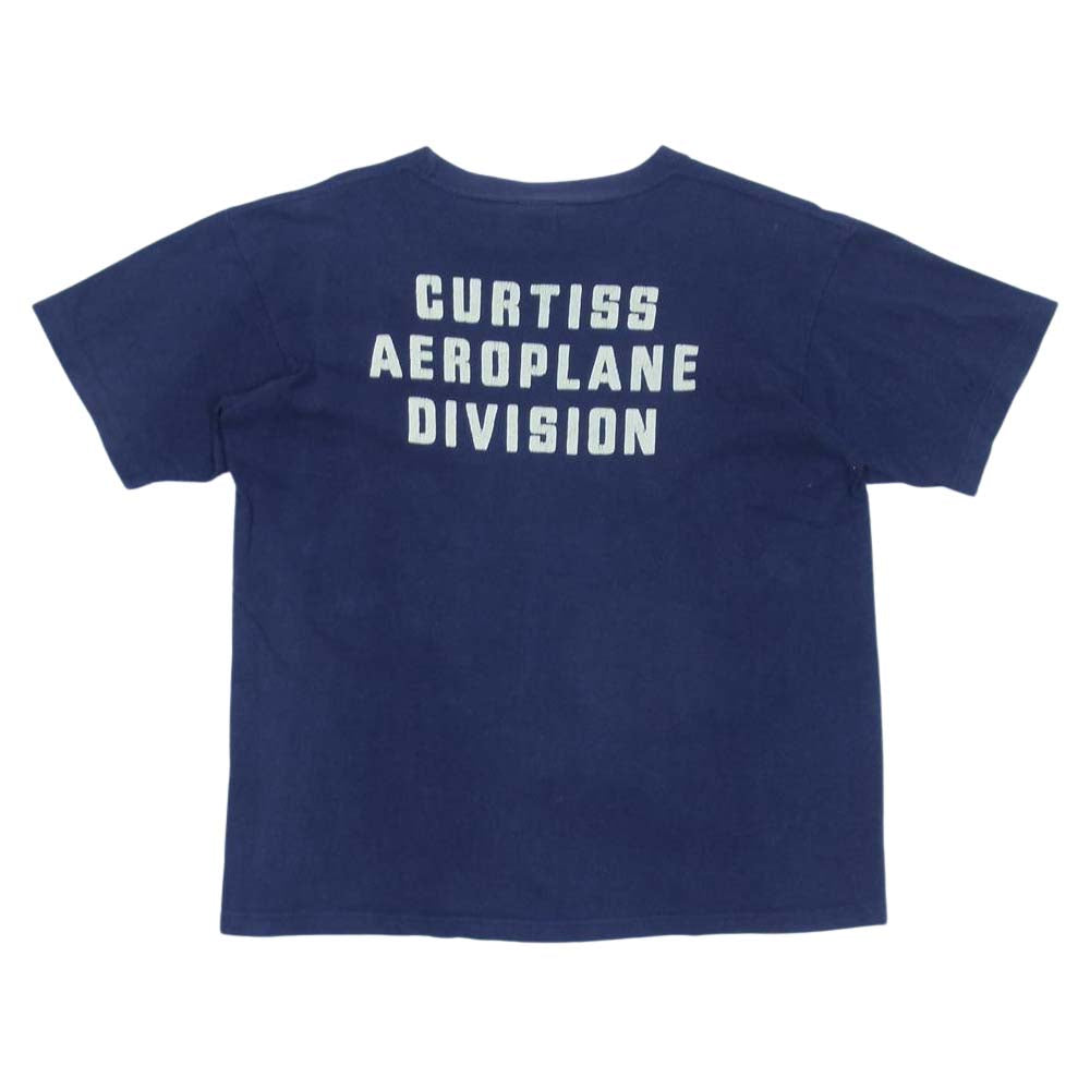 The REAL McCOY'S ザリアルマッコイズ 半袖 プリント Tシャツ コットン ネイビー系 L【中古】