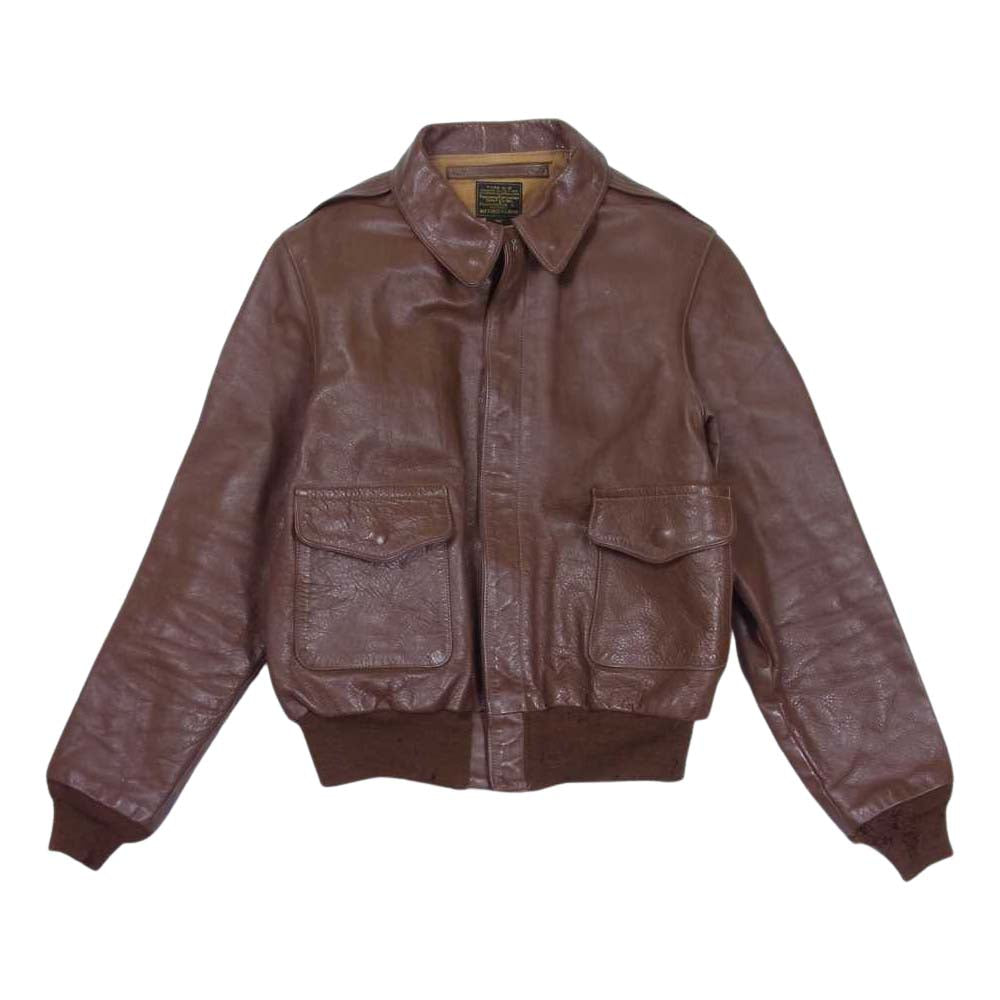 The REAL McCOY'S ザリアルマッコイズ 30-1415 Poughkeepsie Leather Coat Co. ポキプシー レザー コート社 実名復刻 TYPE A-2 フライト ジャケット ブラウン系 40【中古】