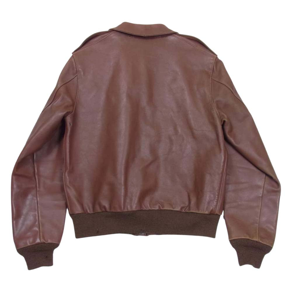 The REAL McCOY'S ザリアルマッコイズ 30-1415 旧マッコイ ROUGH WEAR社 ラフウェア社 実名復刻 TYPE A-2 レザー フライト ジャケット ブラウン系 40【中古】