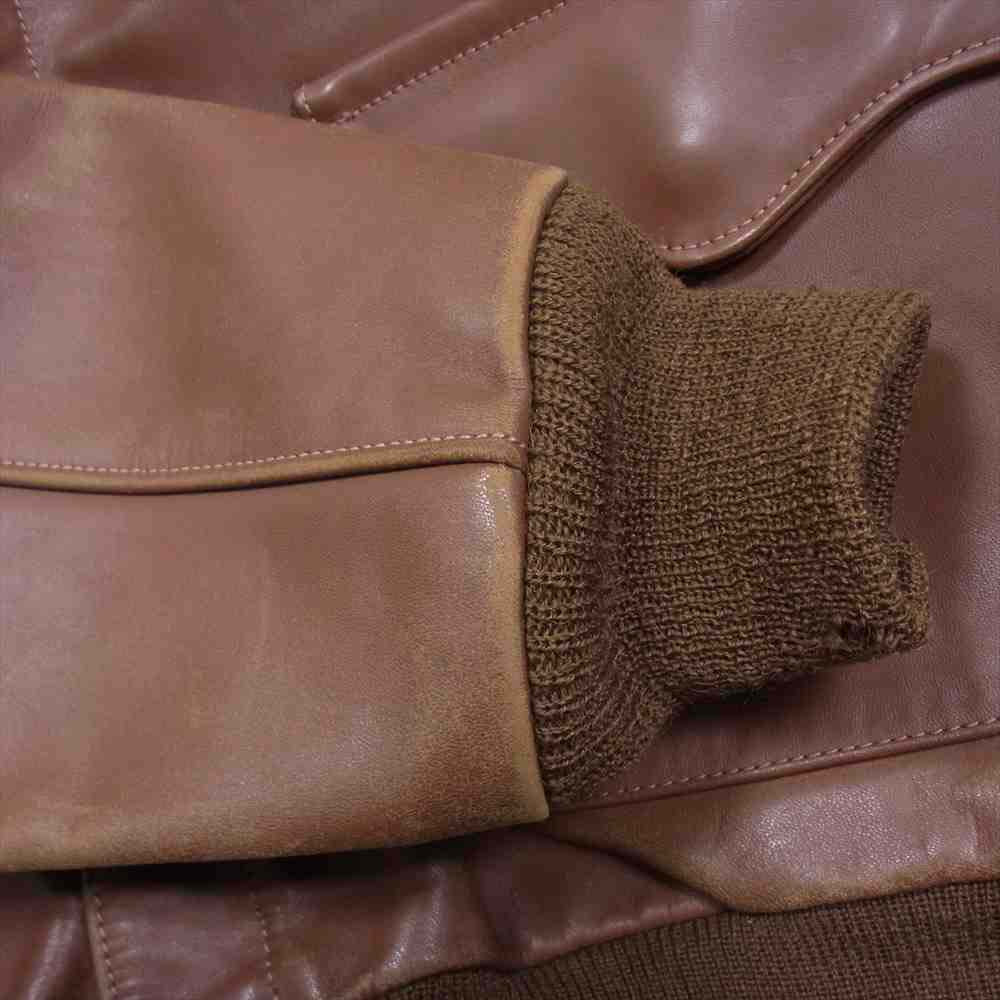The REAL McCOY'S ザリアルマッコイズ 30-1415 旧マッコイ ROUGH WEAR社 ラフウェア社 実名復刻 TYPE A-2 レザー フライト ジャケット ブラウン系 40【中古】