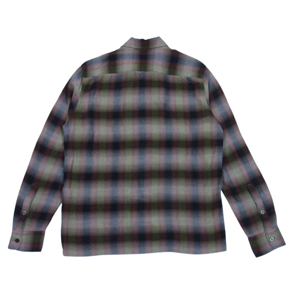 WACKO MARIA ワコマリア オンブレ チェック 長袖 レーヨン シャツ カーキ系 S【中古】