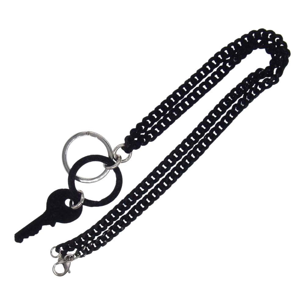 MAISON MARGIELA メゾンマルジェラ MM6 国内正規 S41UU0023 ベロアチェーン キーリング ネックレス ブラック系【中古】