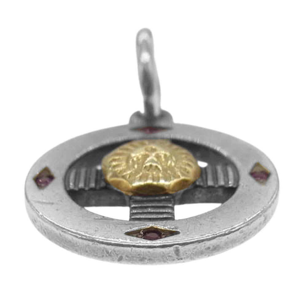 WINGROCK ウィングロック K18 金メタル ルビー メディスンホイール ペンダントトップ シルバー系【中古】