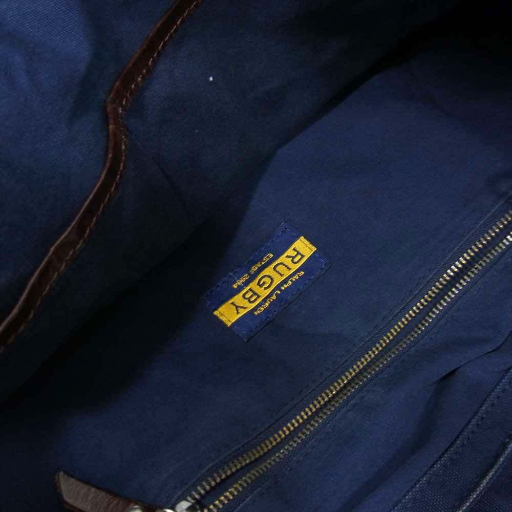 RALPH LAUREN ラルフローレン RUGBY ラグビー スカル刺繍 トート バッグ ネイビー系【中古】
