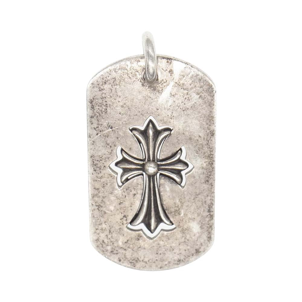 CHROME HEARTS クロムハーツ（原本無） D/TAG LRG TNY CRS ラージドッグタグ タイニーCHクロス ペンダント トップ シルバー系【中古】