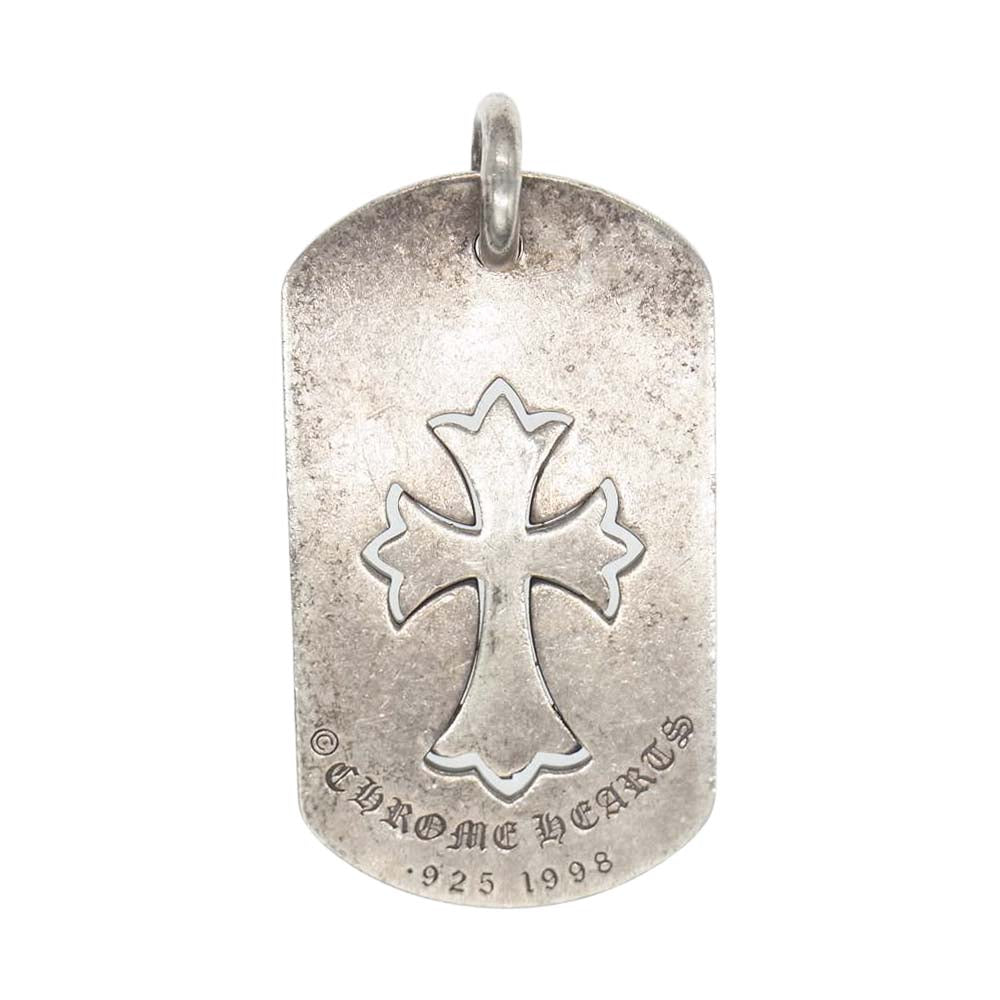 CHROME HEARTS クロムハーツ（原本無） D/TAG LRG TNY CRS ラージドッグタグ タイニーCHクロス ペンダント トップ シルバー系【中古】