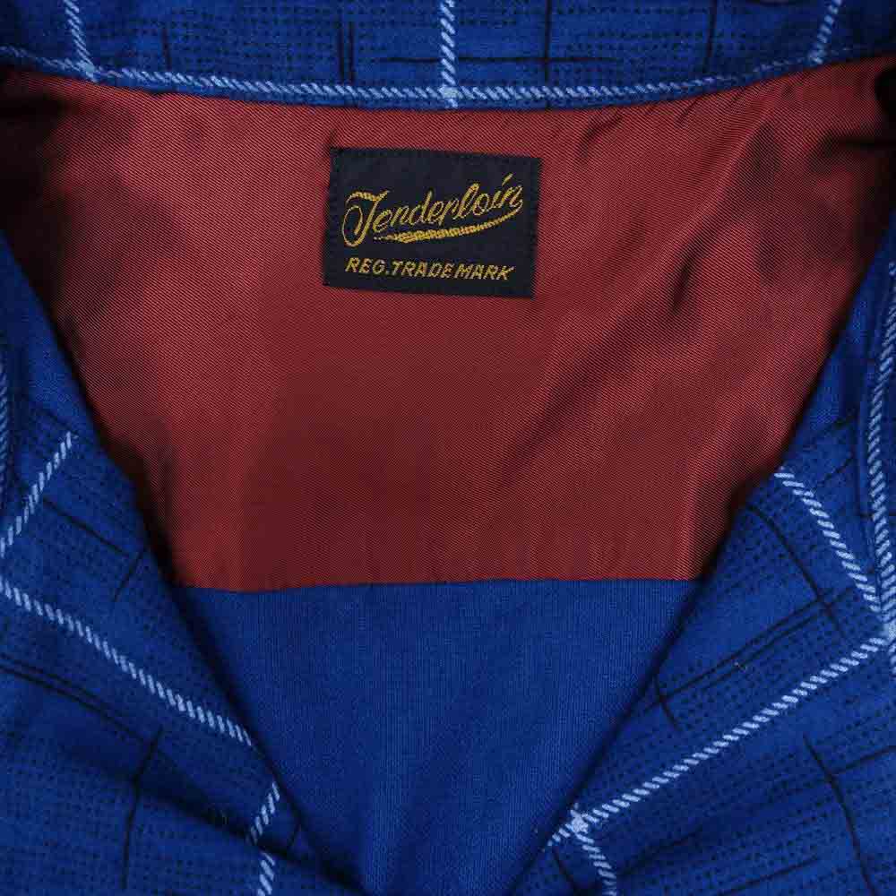 TENDERLOIN テンダーロイン T-PRINT FLANNEL SHT プリント フランネル オープンカラー シャツ ブルー系 S【中古】