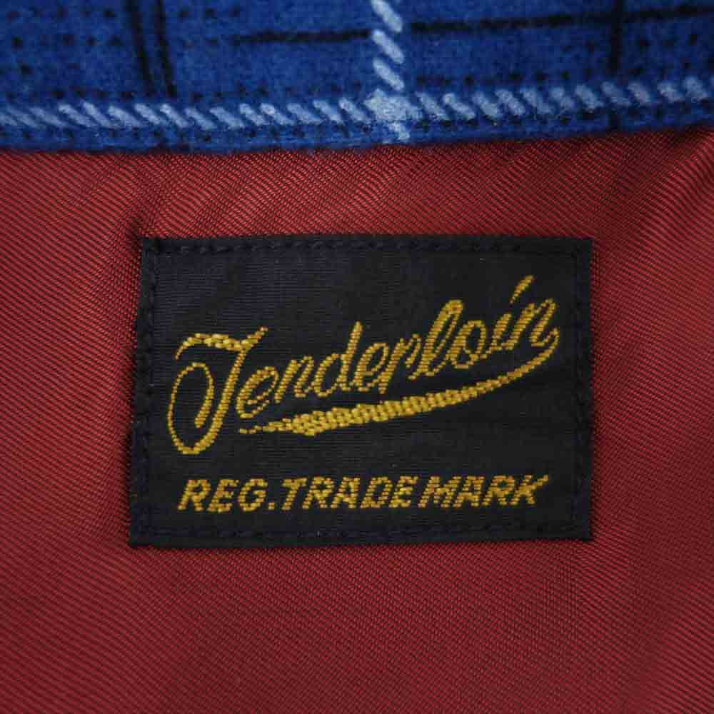TENDERLOIN テンダーロイン T-PRINT FLANNEL SHT プリント フランネル オープンカラー シャツ ブルー系 S【中古】