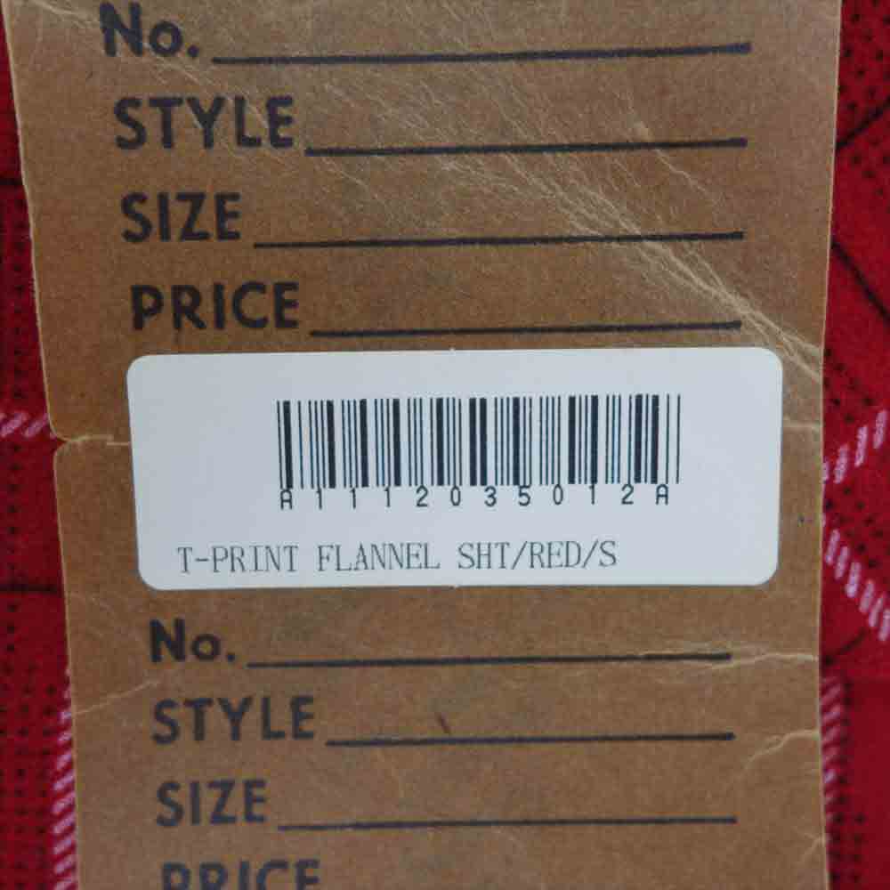 TENDERLOIN テンダーロイン T-PRINT FLANNEL SHT プリント フランネル オープンカラー シャツ  レッド系 S【美品】【中古】