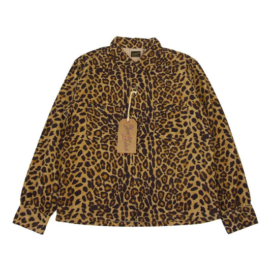TENDERLOIN テンダーロイン T-COURDUROY SHT LEOPARD コーデュロイ オープンカラー シャツ レオパード ブラウン系 S【美品】【中古】