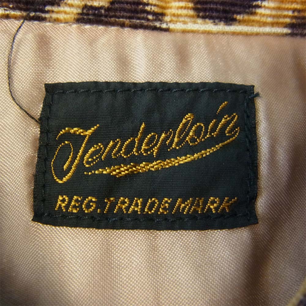 TENDERLOIN テンダーロイン T-COURDUROY SHT LEOPARD コーデュロイ オープンカラー シャツ レオパード ブラウン系 S【美品】【中古】