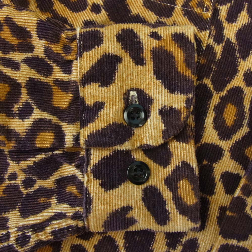 TENDERLOIN テンダーロイン T-COURDUROY SHT LEOPARD コーデュロイ オープンカラー シャツ レオパード ブラウン系 S【美品】【中古】