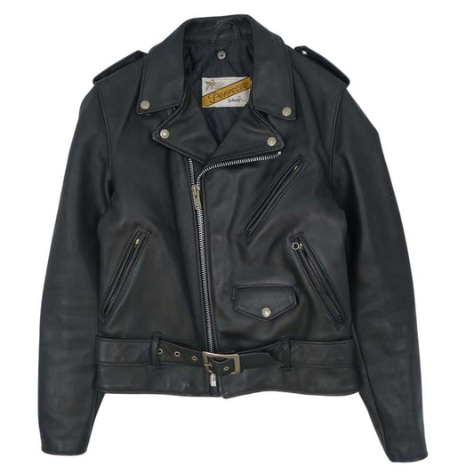 schott ショット 80～90's USA製 バイカータグ 後期 618 LEATHER DOUBLE RIDERS JACKET ダブルライダース レザー ジャケット ブラック系 36【中古】