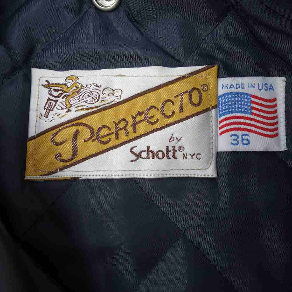 schott ショット 80～90's USA製 バイカータグ 後期 618 LEATHER DOUBLE RIDERS JACKET ダブルライダース レザー ジャケット ブラック系 36【中古】