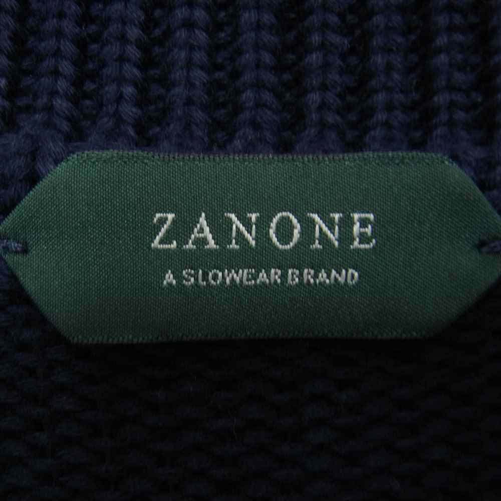 ZANONE ザノーネ 国内正規品 イタリア製 7ETJP1 Vネック ニット ネイビー系 44【中古】