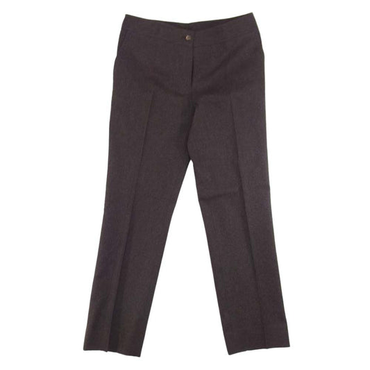 キートン イタリア製 センタープレス ウール テーパード スラックス パンツ ブラウン系 サイズ表記無【中古】