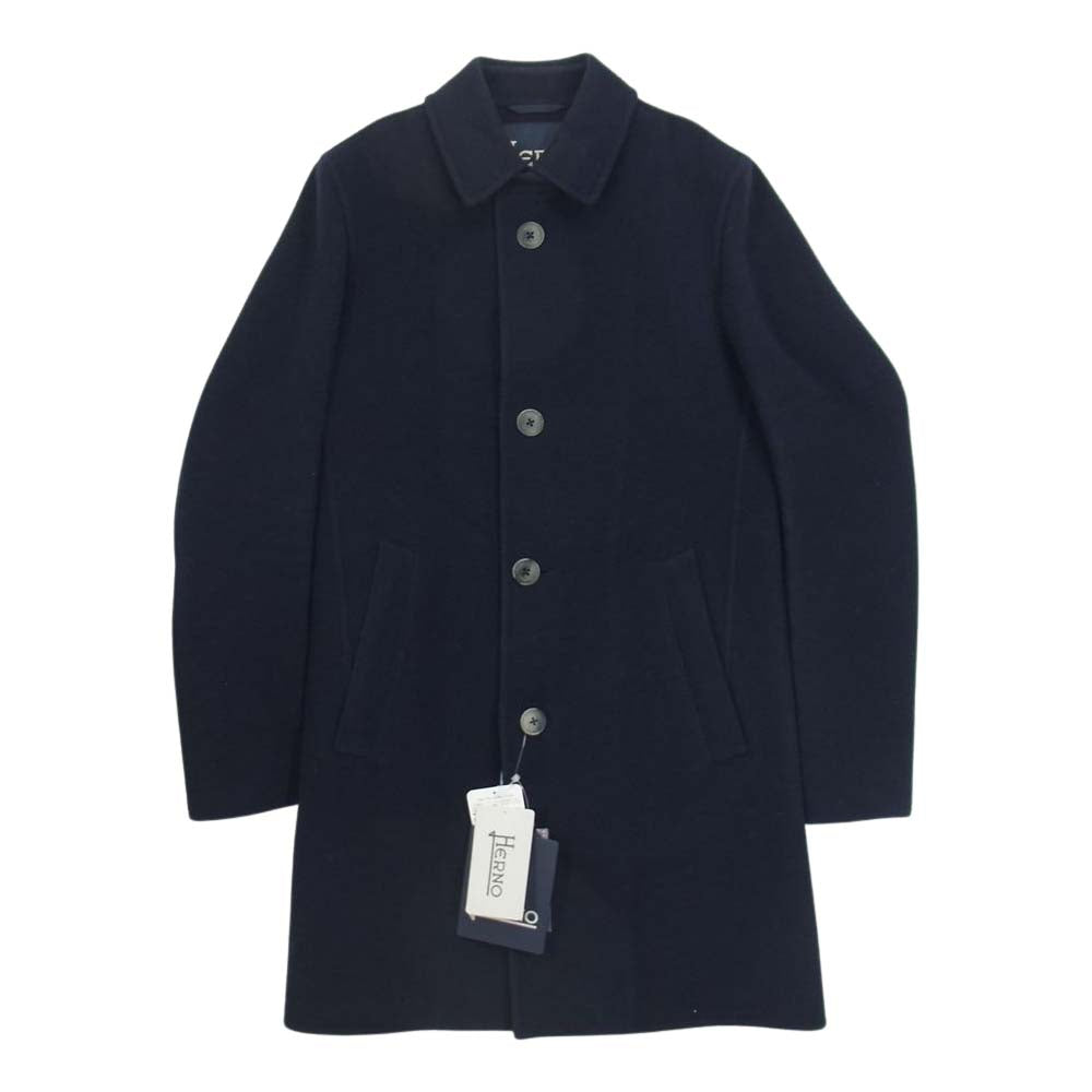 Herno ヘルノ 国内正規品 CA0051U-38220 ウール ダブルフェイス コート ネイビー系 42【中古】