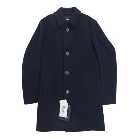 Herno ヘルノ 国内正規品 CA0051U-38220 ウール ダブルフェイス コート ネイビー系 42【中古】
