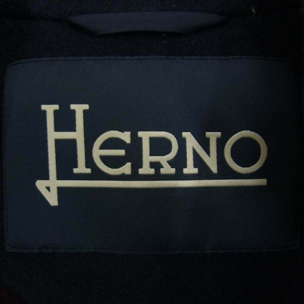 Herno ヘルノ 国内正規品 CA0051U-38220 ウール ダブルフェイス コート ネイビー系 42【中古】