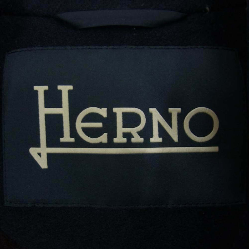 Herno ヘルノ 国内正規品 CA0051U-38220 ウール ダブルフェイス コート ネイビー系 42【中古】