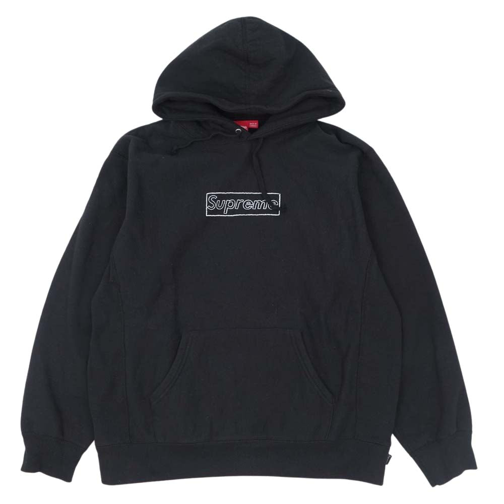 Supreme シュプリーム 21SS KAWS Chalk Logo Hooded Sweatshirt ブラック系 M【中古】
