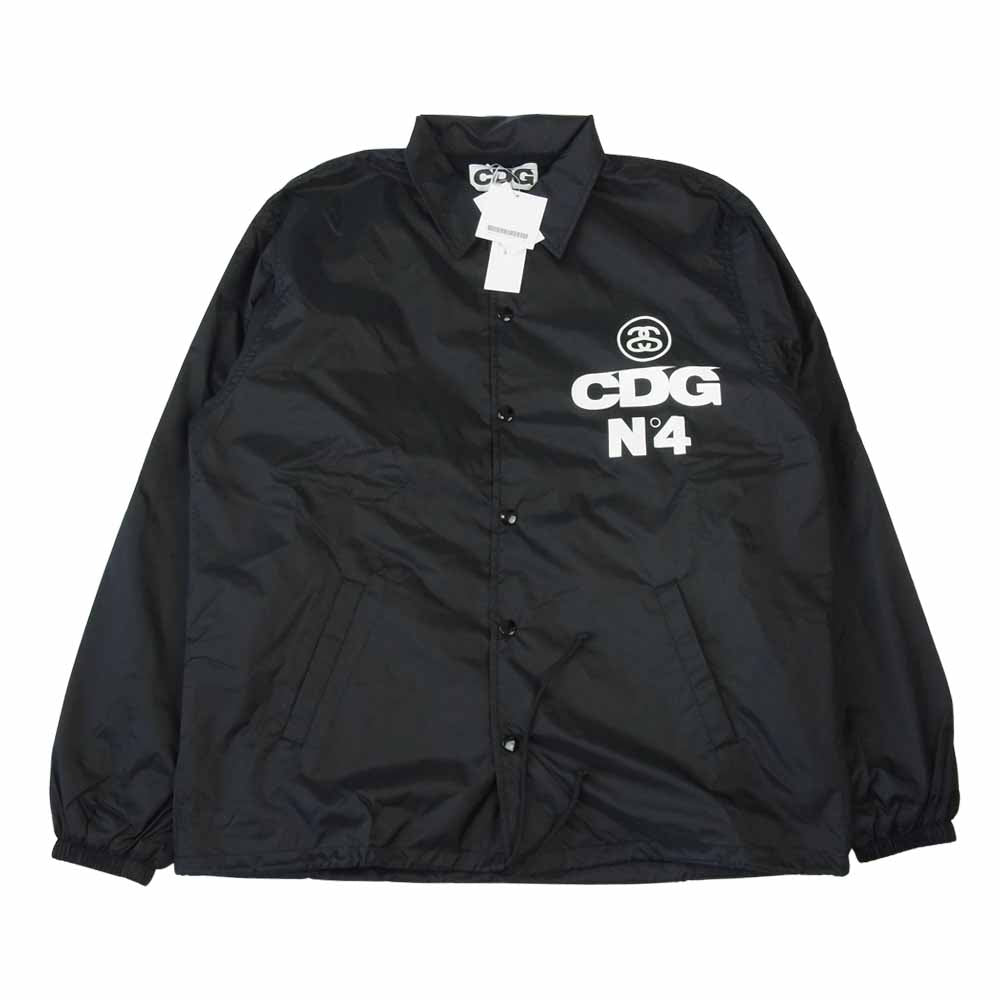 COMME des GARCONS コムデギャルソン SH-J0001-051-1-4 × STUSSY ステューシー バックプリント コーチジャケット ブラック系 L【新古品】【未使用】【中古】