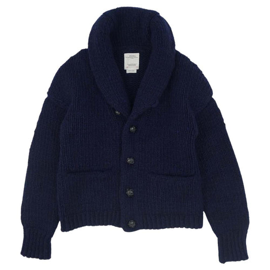 VISVIM ビズビム 21AW 0121205012002 COWICHAN SHORT HAND-KNIT カウチン ショートハンド ニット カーディガン ネイビー系 1【美品】【中古】
