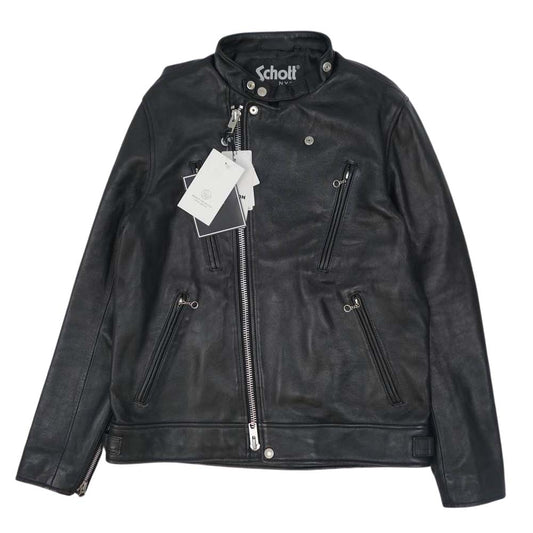 schott ショット 3101048 NEW DOUBLE BREST RIDERS ニュー ダブル ブレスト ラムレザー ライダース ジャケット ブラック系 L【美品】【中古】
