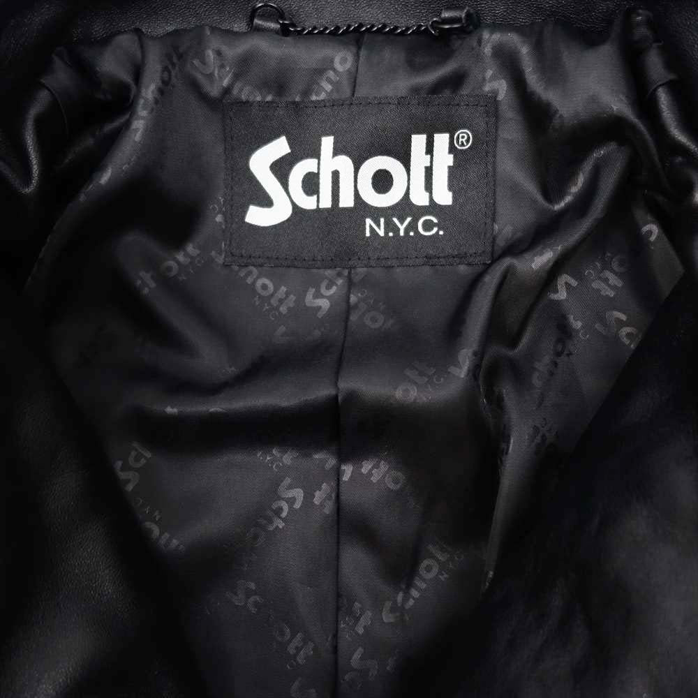 schott ショット 3101048 NEW DOUBLE BREST RIDERS ニュー ダブル ブレスト ラムレザー ライダース ジャケット ブラック系 L【美品】【中古】