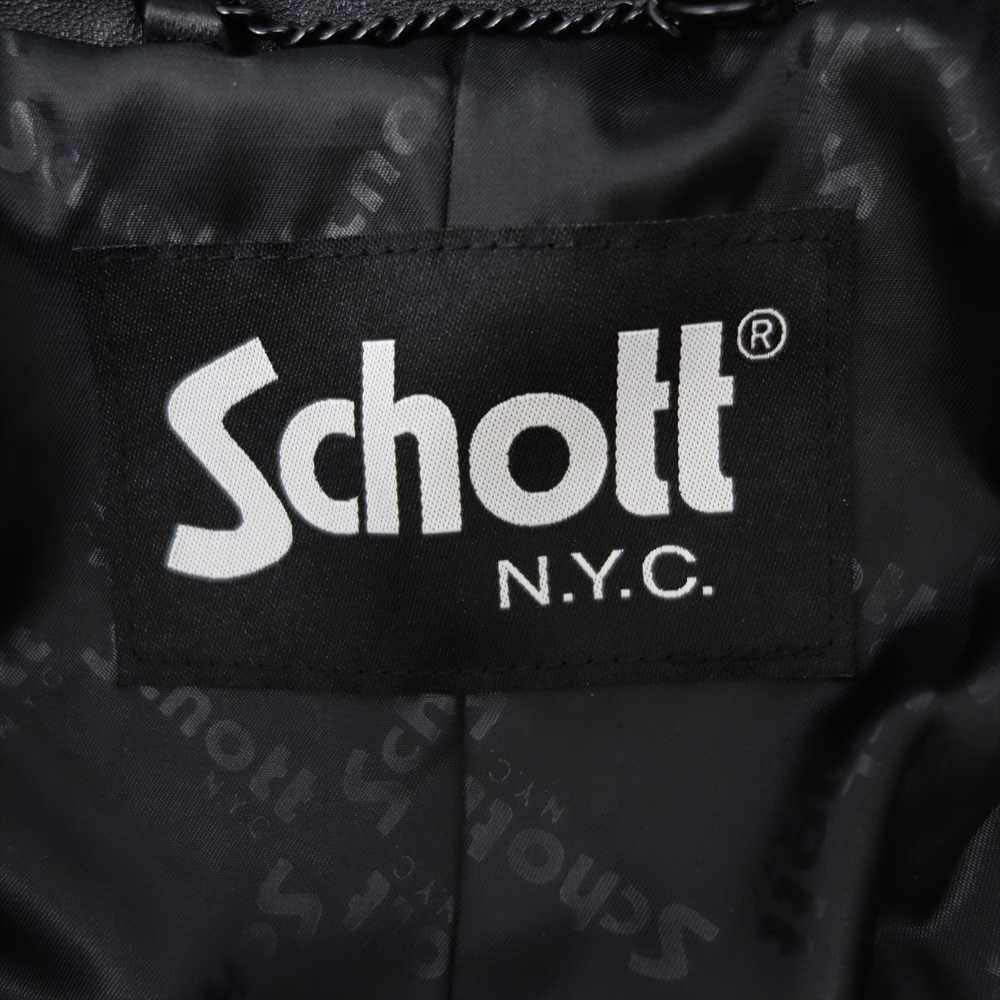 schott ショット 3101048 NEW DOUBLE BREST RIDERS ニュー ダブル ブレスト ラムレザー ライダース ジャケット ブラック系 L【美品】【中古】