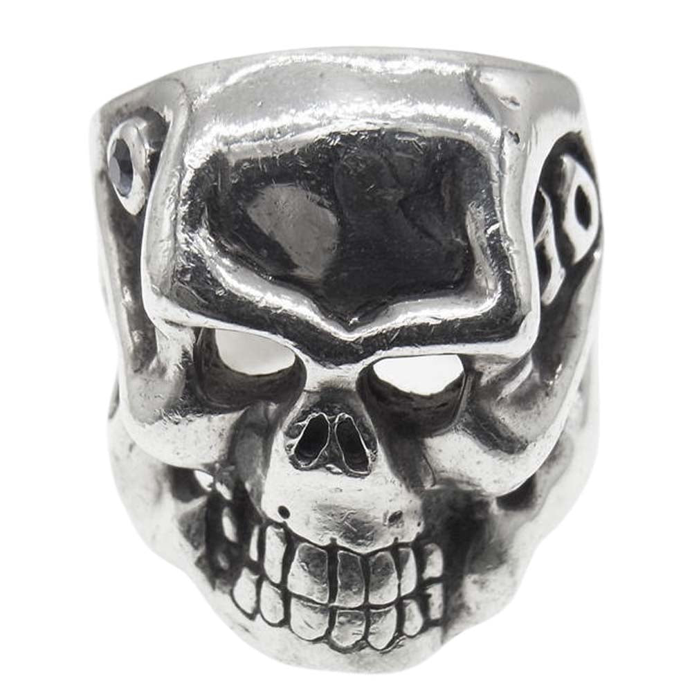 TRAVIS WALKER トラヴィスワーカー 国内取扱店販売証明カード付属 10th 10周年 スカル リング シルバー系 17.5号【中古】