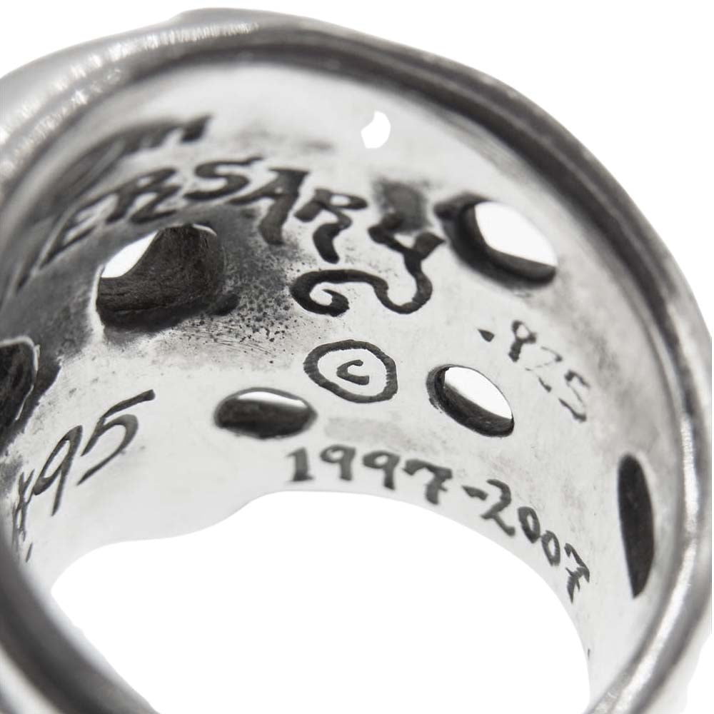 TRAVIS WALKER トラヴィスワーカー 国内取扱店販売証明カード付属 10th 10周年 スカル リング シルバー系 17.5号【中古】