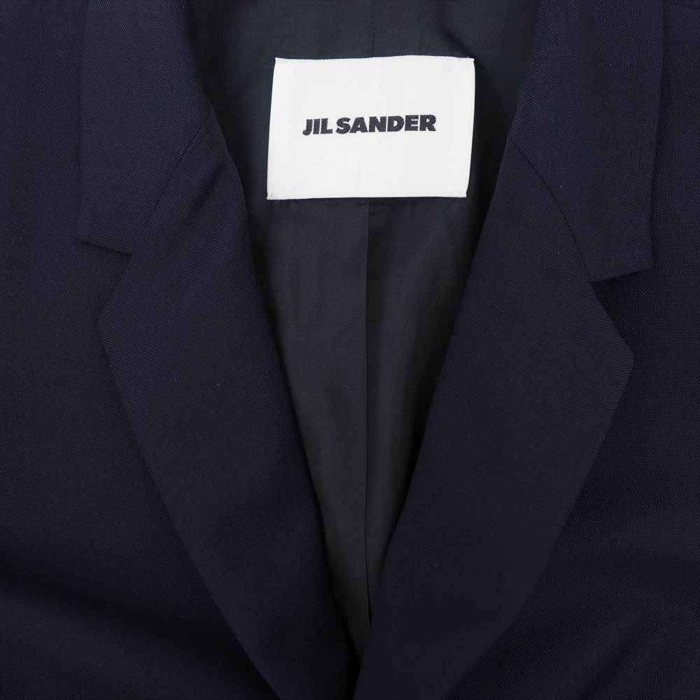 JIL SANDER ジルサンダー 20SS JSIQ200201 国内正規品 モヘア混 セットアップ ヴァージンウール 2B テーラード ジャケット スーツ ネイビー系 48【美品】【中古】