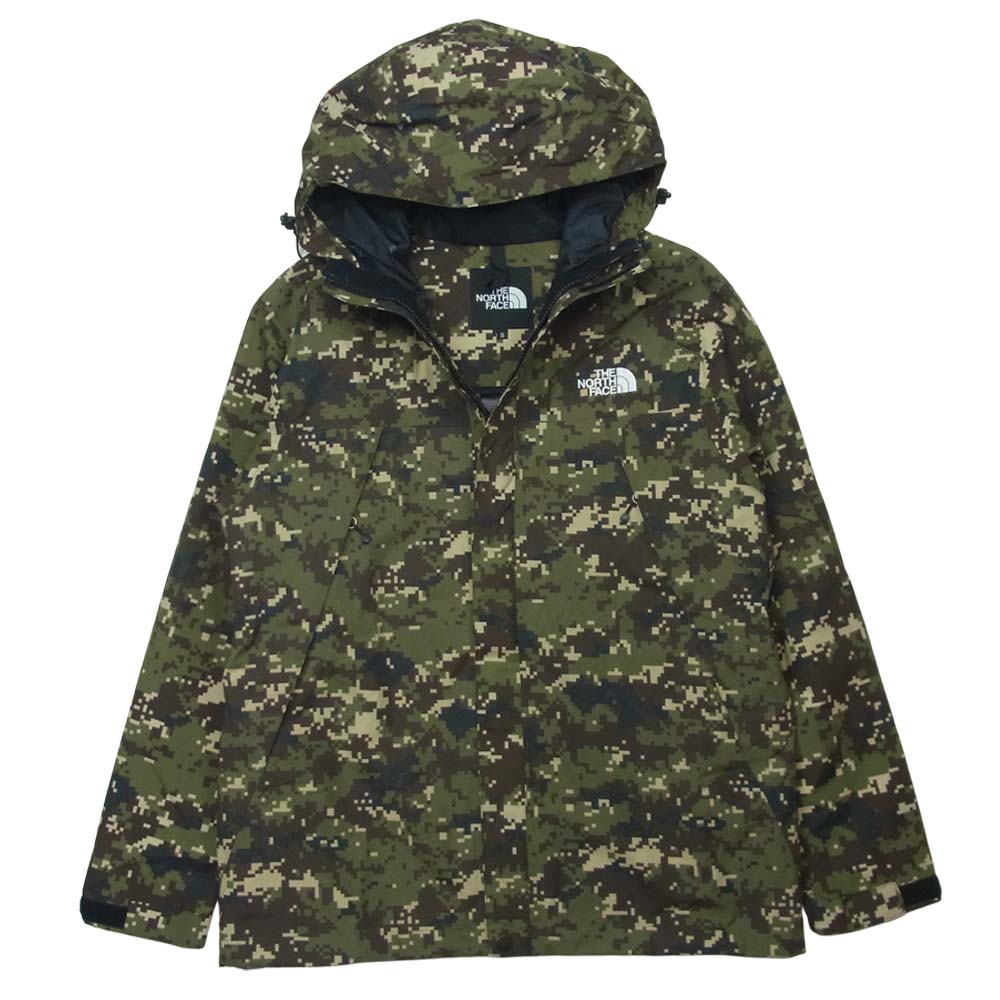 THE NORTH FACE ノースフェイス NP61845 Novelty Scoop Jacket ノベルティー スクープ ジャケット デジタルカモ柄 カーキ系 S【美品】【中古】