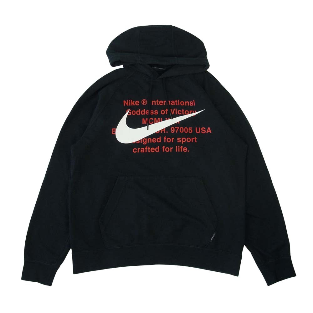 NIKE ナイキ CJ4864-010 Swoosh French Terry Pullover Hoodie スウッシュ フレンチテリー プルオーバーフーディ パーカー ブラック系 L【中古】