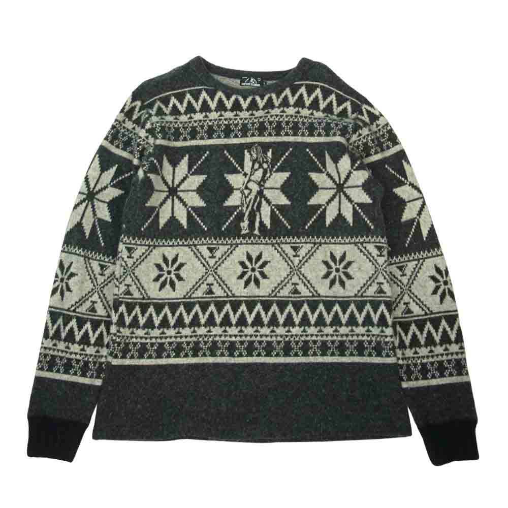 HYSTERIC GLAMOUR ヒステリックグラマー 0263CS09 ガール ノルディック柄 ジャガード ニット グレー系 L【中古】